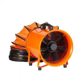 Skyshalo 313021412401 Portable Ventilator 8 Inch 1 Speed Blower Fan Orange 195-watt Industrial Blow