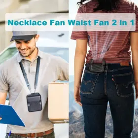 Slenpet 798623426054 Portable Waist Clip Fan 6000mah Battery Operated Necklace 23 Ho #2