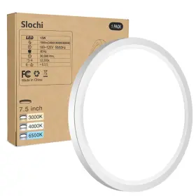 Cls15a-1-wt Slochi Flush Mount Ceiling Light Fixtures - 3000k-4000k-6500k And 100w Equivalent Flat