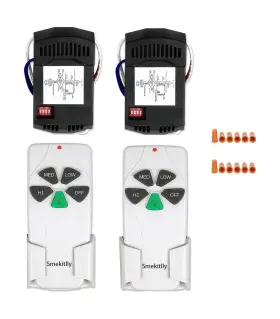 Fan-tt53 Smekitlly 2-pack Universal Ceiling Fan Remote Kit With Light Dimmer - 3-speed... Fast Ship