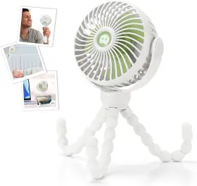 Snawowo 726084813793 Upgraded Portable Baby Stroller Fan 360 Rotate Rechargeable Mini Clip O