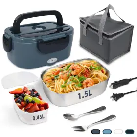 Sohida 653555049026 Electric Lunch Box 12v/24v/110v Portable Food Warmer With Ss Fork And Spoon Fo