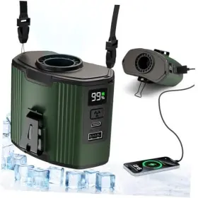 Zt-fs-1d-lv Sohveta Portable Fan Rechargeable 10000mah Waist And Neck With Clip 10 Speeds