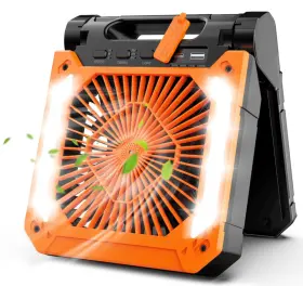 B0cwh6xs2b Solar Powered 20000mah Battery Operated Portable Fan With Led Lantern 3 Speeds
