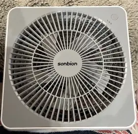 Sonbion 840804012553 10 Inch Three Speeds Window Table Cooling Box Desk Fan With Plug-in Ac Adapter