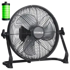 Ssbf2405 Sosunlid Rechargeable Battery Powered Floor Fan 12 Inch Metal Blades 15600mah Batter