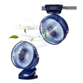 Pfan014 Srdmuph Desk Fan Clip On With Lights Usb Rechargeable 2400mah 5 Level Speed Air Flow Por