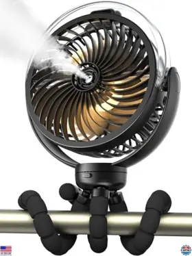 B0bpchr33w Stanley Portable Misting Stroller Fan 6000mah Battery 360 Pivot Flexible Tripod