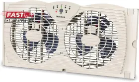 Star Elite Inc. 445032976955 Holmes Dual Blade Digital Window Fan With Programmable Thermostat Control
