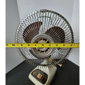 2909-4 Sunbeam Vtg Table Desk 9 Inch Oscillating Fan 2 Speed Beige 80s Retro Works #2