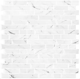 10-sheet Suncourt 02a-t2 White Marble Look Peel And Stick Backsplash 12 Inch X12 On Wall Tiles