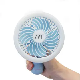 Sf-007b Sunpentown Rechargeable Personal Hand-held Fan With Led Light - Blue #2