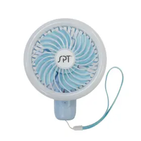 Sf-007b Sunpentown Rechargeable Personal Hand-held Fan With Led Light - Blue