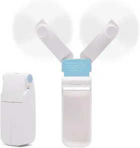 Supa-v36 Supabear Portable Handheld Fan Personal Mini Pocket Hand Held Dual-head White