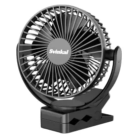 Tf28-b-6in Svinkal Portable Magnetic Usb Clip On Fan - 6 Inch 5000mah Rechargeable 3 Speed 720