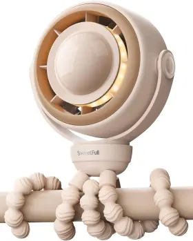 Sweetfull 445047455421 Baby Stroller Fan - 4000mah Rechargeable 4-speed Quiet With Led Displa