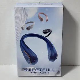 Sweetfull 710638570935 Portable Neck Fan 360 Cooling Bladeless Personal - Blue