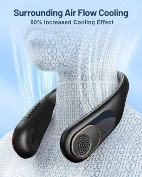 Sweetfull 710638748815 Portable Neck Fan 360 Cooling Bladeless Personal - Black #3