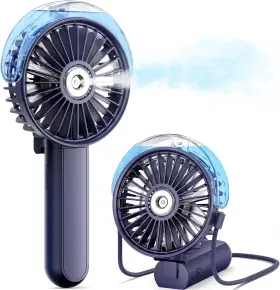 S5-pro Sweetfull Misting Fan Portable - 180 Foldable Handheld Small Navy Blue