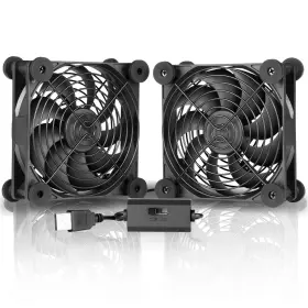 Sxddual12025pl Sxdool Dual 120mm Usb Cooling Fans With Speed Controller For Pc Router Laptop Tv Strong