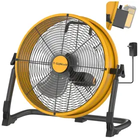 Ts-f6410 T-sunicem 12 Inch Battery Operated Floor Fan For Dewalt 20v Max Portable With