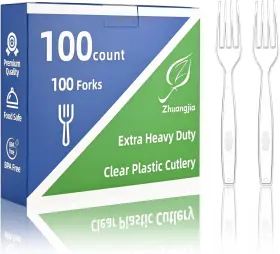 Taizhou Jiaojiang Chaoyue Plastic Factory 313110918920 100-pack Commercial-grade Heavyweight Forks Shatterproof Bpa-free Disp
