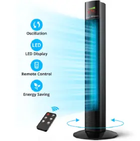 Taotronics 719710467743 Tower Fan 36 Inch Coolong With Remote 65 9 Modes Black #2