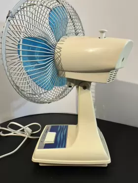 Tatung Lb-9 Vintage Oscillating Fan 2-speed 17 Inch Tall Desk Blue Blades Works #3
