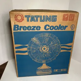 Le-12 Tatung Vintage Breeze Cooler 12 Inch Oscillating Fan Blue Blades 2-speed