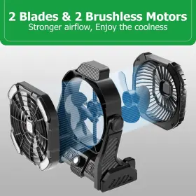 X26-bl Tdlol Battery Powered Fan 20000mah Coldless Rechargeable Portable 270 He #2