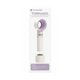Ts-hbf02-581 Tech Solutions Tornado Bladeless Fan Usb Rechargeable 3 Speeds White Purple