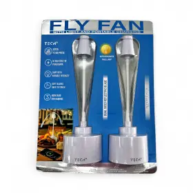 Tech2 855526007053 Tech Squared Portable Fly Fan With Lights And Powerbank - 2 Count