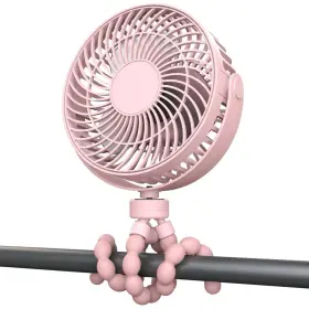 Fanflexible-1 Techmarket Baby Stroller Fan Led Night Light 4 Speeds Rechargeable 360 Rotate Clip On