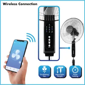 Tfxa16b Technical Pro 16 Inch Wifi Oscillating Fan Black Voice Control Smart Home App #3