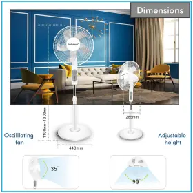 Tpfxa16w Technical Pro 16 Inch Smart Oscillating Pedestal Fan Wifi 3-speed Alexa Timer #2