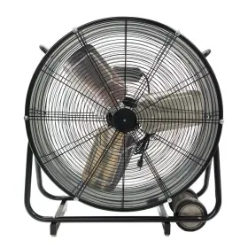 Sumai056209 Techtongda 24 Inch Air Ventilation Metal Industrial Drum Fan Black 110v Blower Floor