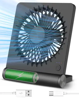 Tevelecin 199284866874 Small Desk Fan Rechargeable Usb Battery Black