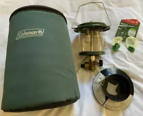 14202 Texsport Portable Double Mantle Camping Propane Light Lantern With Coleman Zip Case