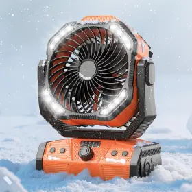 F693 The Koonie Store 445009880872 Fan Oscillating Portable Remote Timer Cordles Rechargeable Battery Orange 8 Inch