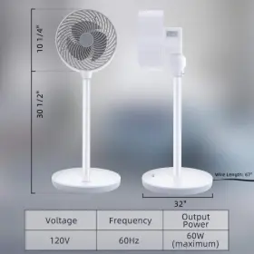 Tidoin 772168974140 Stand Pedestal Fan 10 Inch 3-speed 3 Modes Oscillating Indoor/outdoor White #3