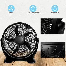 Dhs-ydw1-8251 Tidoin Standalone 14 Inch Floor Fan 3-speed Oscillating Quiet Tandem Plastic Black #3