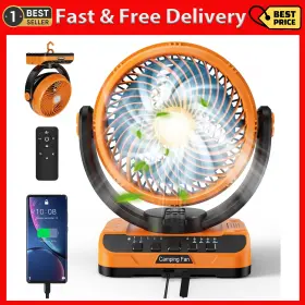 136h Tm 445016032042 40000mah Battery Operated Camping Fan - Max Cooling Rechargeable Batter