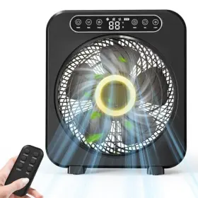 Hf100 Tm Table Fan 9600mah Rechargeable Box Quiet Running Fast Cooling 10 Inch Black #2