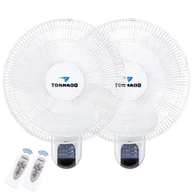 Tornado 657814982444 2 Pack 16 Inch Oscillating Wall Mount Fan Remote Control Included 3 Speed 265