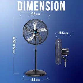 Tornado 810058282859 20 Inch High Velocity Metal Oscillating Pedestal Fan - Commercial Industri #2