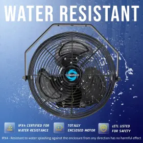 Tornado 810058283023 12 Inch Outdoor Rated Ipx4 Water-resistant High Velocity Metal Industrial Wal #3