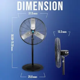 Tornado 810058284051 Commercial Industrial 3 Aluminum Blade Stationary Pedestal Fan 30 Inch #2