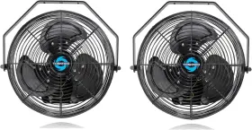 Tornado 810058284280 12 Inch Ipx4 Water-resistant High Velocity Metal Wall Mount Fan 2 Pack