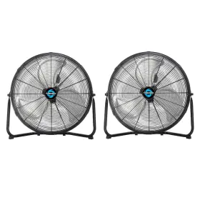 Tornado 810058284297 2 Pack 20 Inch High Velocity Metal Floor Fan 3-speed Powerful Cooling For