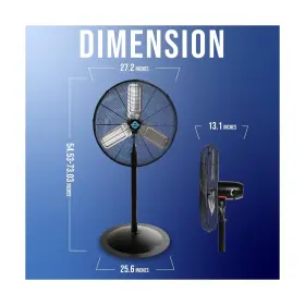 Hi-fan-24pf-1p Tornado 24 Inch High Velocity Stationary Non-oscillating Metal Pedestal Fan C #2
